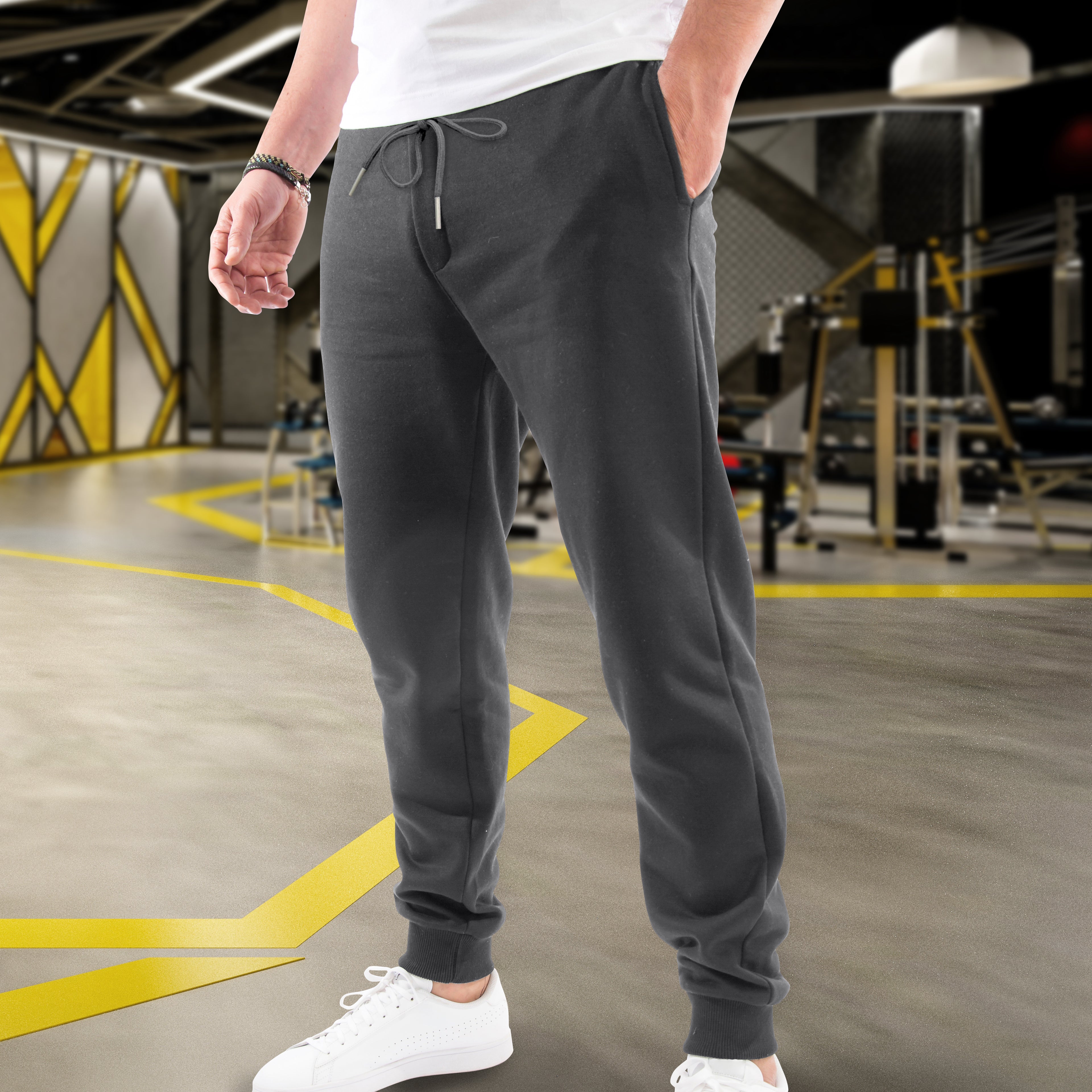 Casual Men Cotton Fleece Jogger with Pockets
