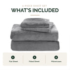 4-Piece Velvet Plush Flannel Sheet Set