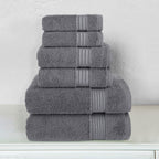 6-Piece Turkish Cotton Towel Set, 2 Washcloths, 2 Hand Towels and 2 Bath Towels