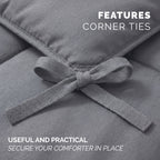 Pinch Pleated Pintuck Pattern, 3-Piece Duvet Cover Set - Features Corner Ties