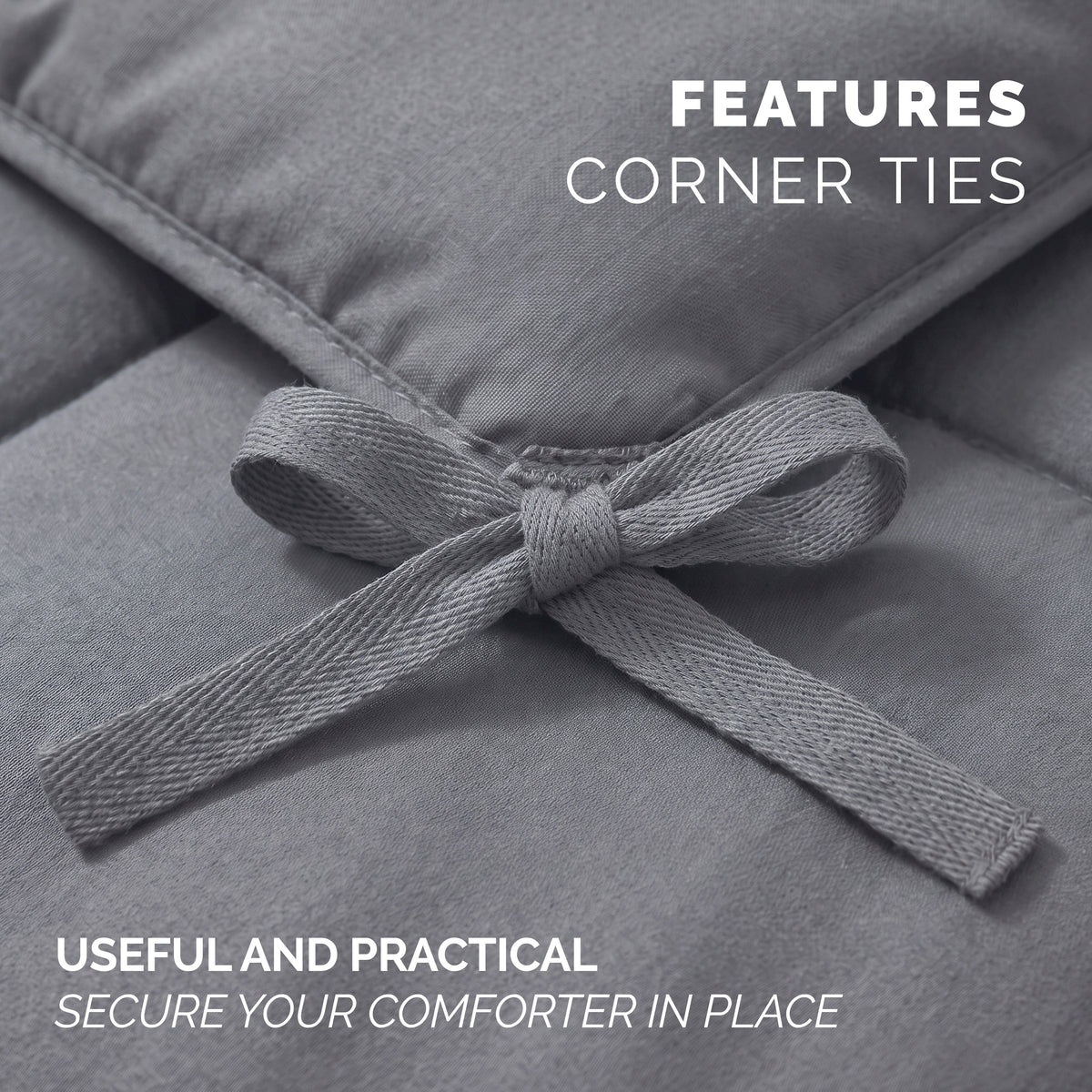Pinch Pleated Pintuck Pattern, 3-Piece Duvet Cover Set - Features Corner Ties