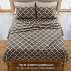 6-Piece Moroccan Trellis Printed Pattern - Soft as a Hotel Premium Quality