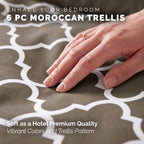 6-Piece Moroccan Trellis Printed Pattern - Soft as a Hotel Premium Quality