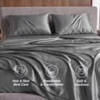 Fine 4-Piece Silky Satin Sheet Set, Moody Shades