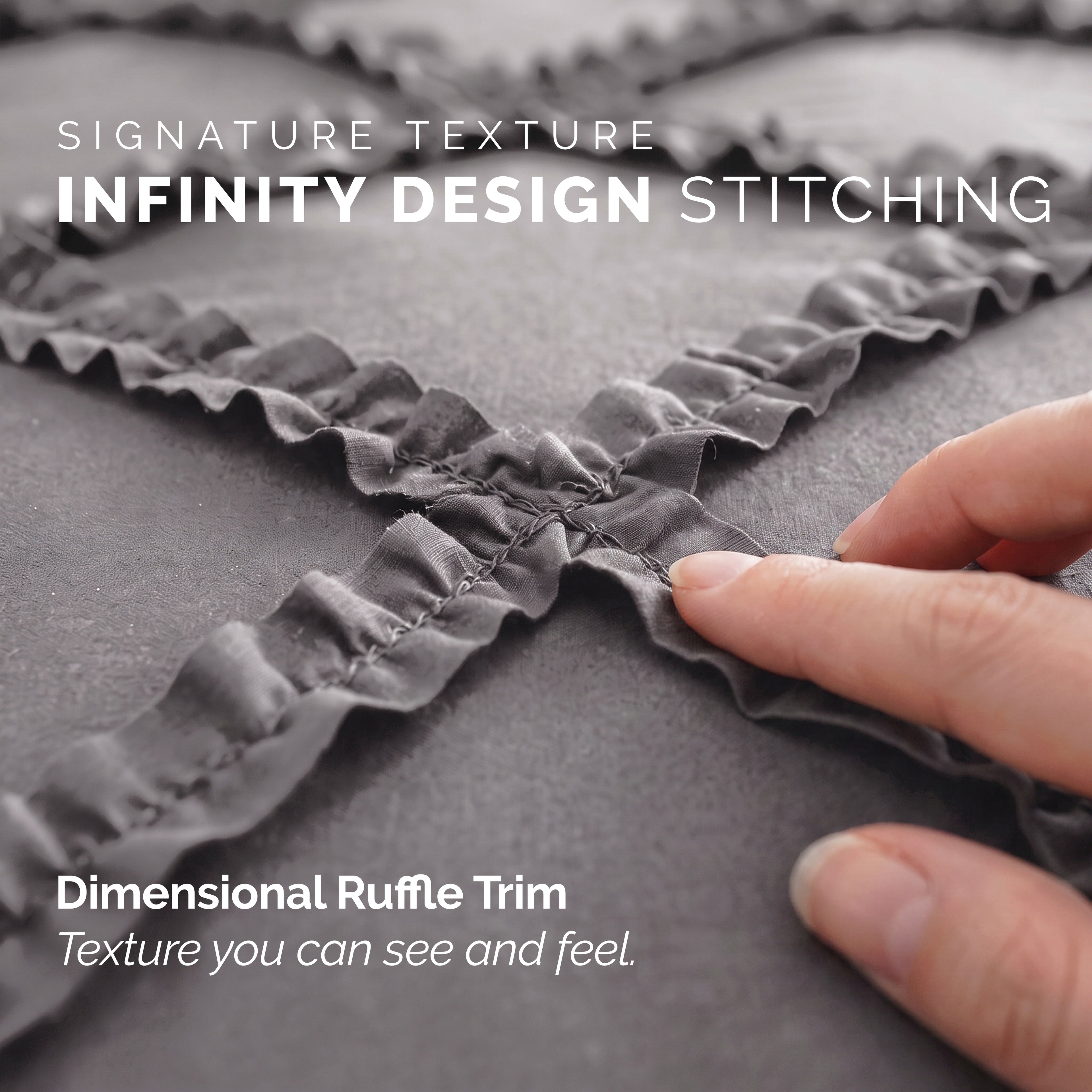 10-Piece Infinity Design Comforter Set - Includes 4-Piece Sheet Set with Double Sided Storage Pockets
