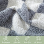 50" x 70"  Ultra Soft Checkered Knitted Throw Blanket