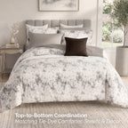 10-Piece Tie-Dye Comforter Set, Includes 6-Piece Sheet Set with Double Sided Storage Pockets