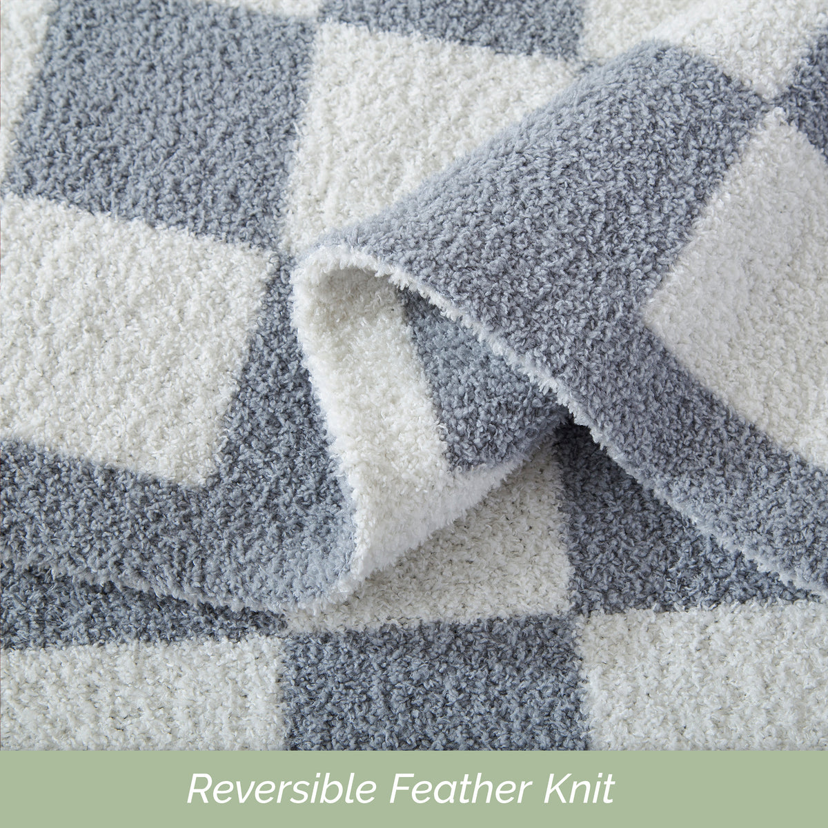 50" x 70"  Ultra Soft Checkered Knitted Throw Blanket