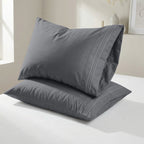 Set of 2 Pillowcases- 3 Line Embroidery