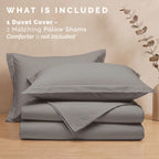 Essential 3-Piece Solid Duvet Cover Set