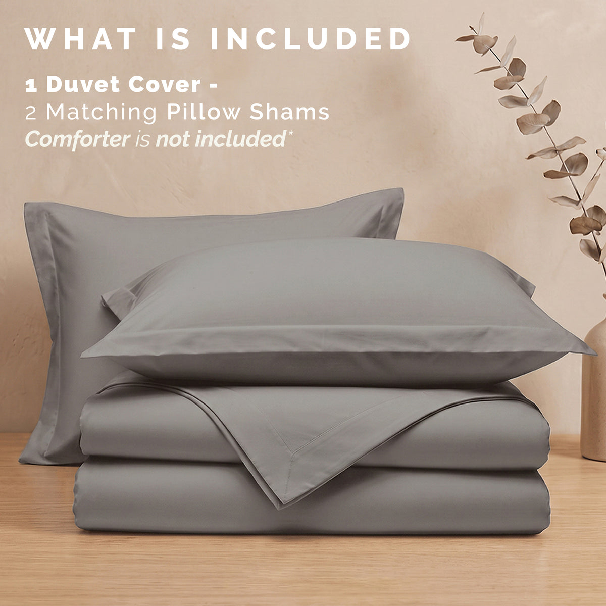 Essential 3-Piece Solid Duvet Cover Set