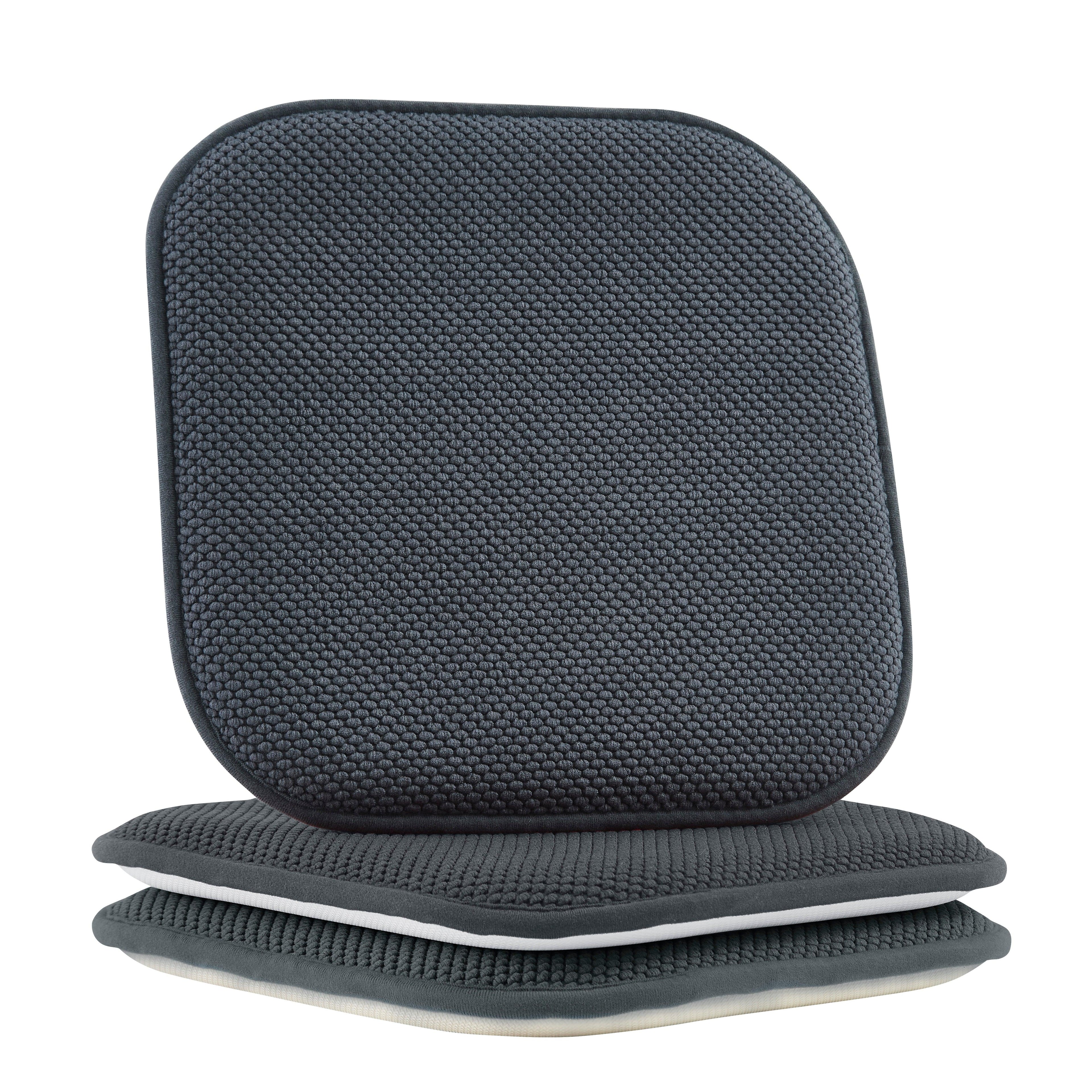 2-Pack Textured Chair Cushion Covers - Skid-Proof Rubber Backing