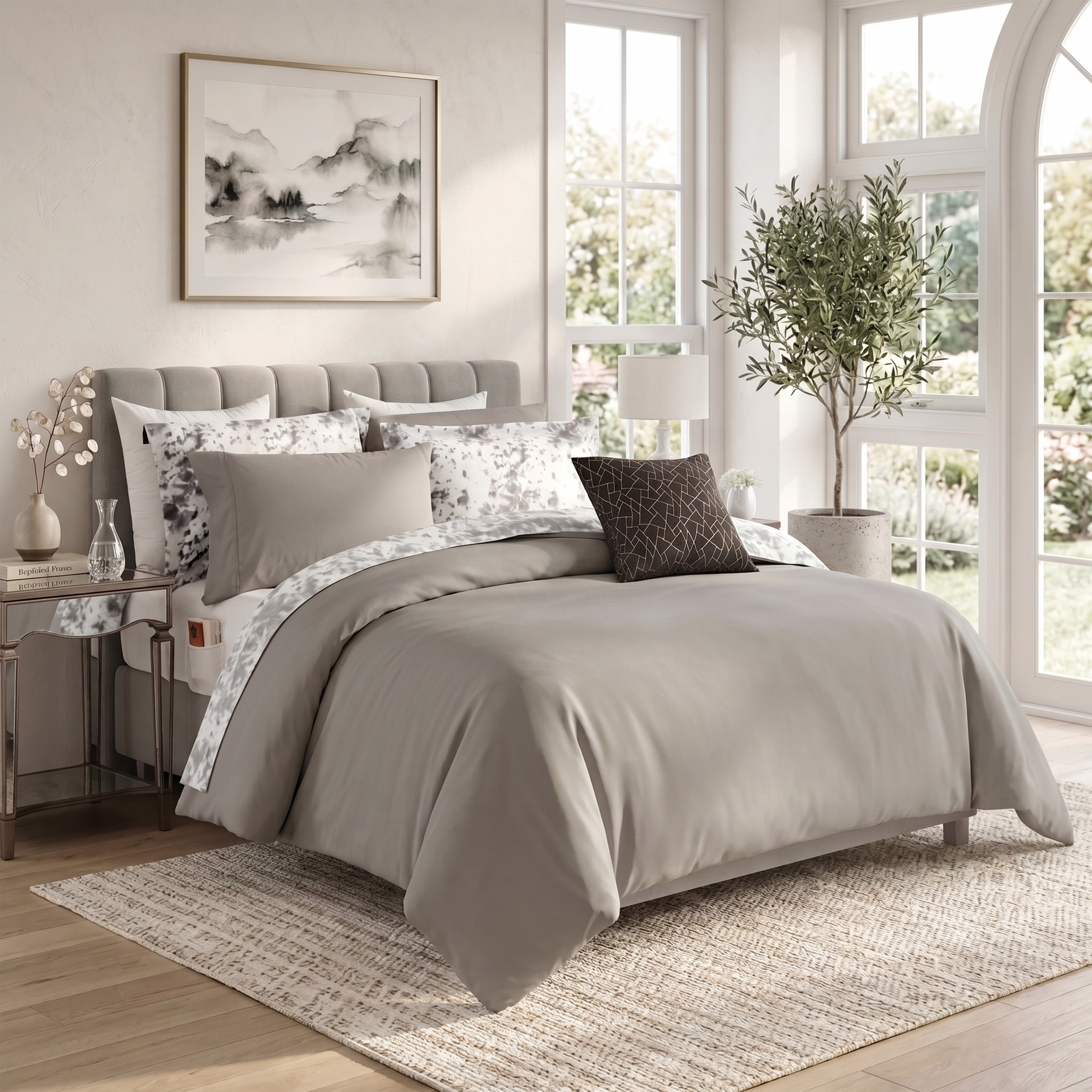 10-Piece Tie-Dye Comforter Set, Includes 6-Piece Sheet Set with Double Sided Storage Pockets
