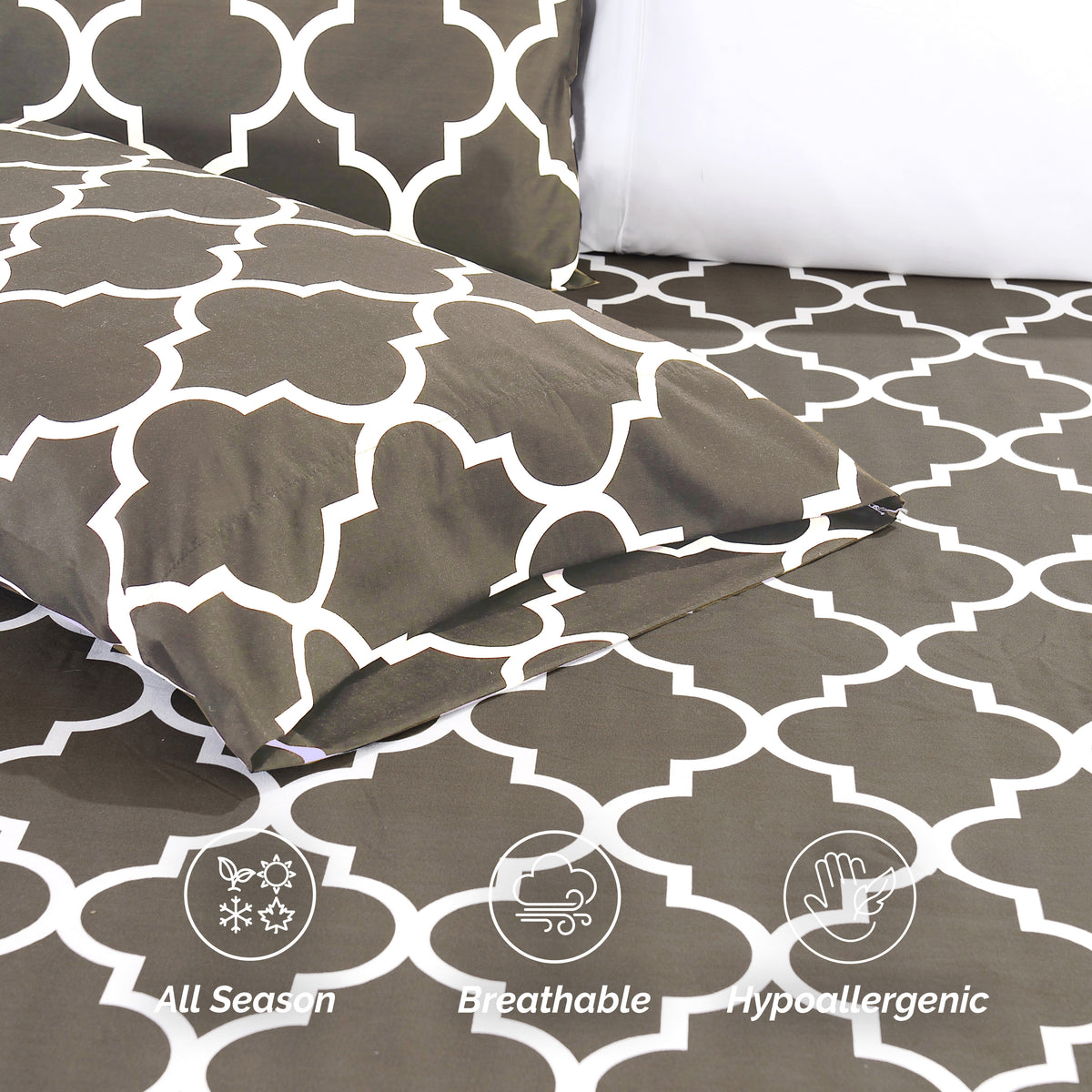 6-Piece Moroccan Trellis Printed Pattern - Soft as a Hotel Premium Quality