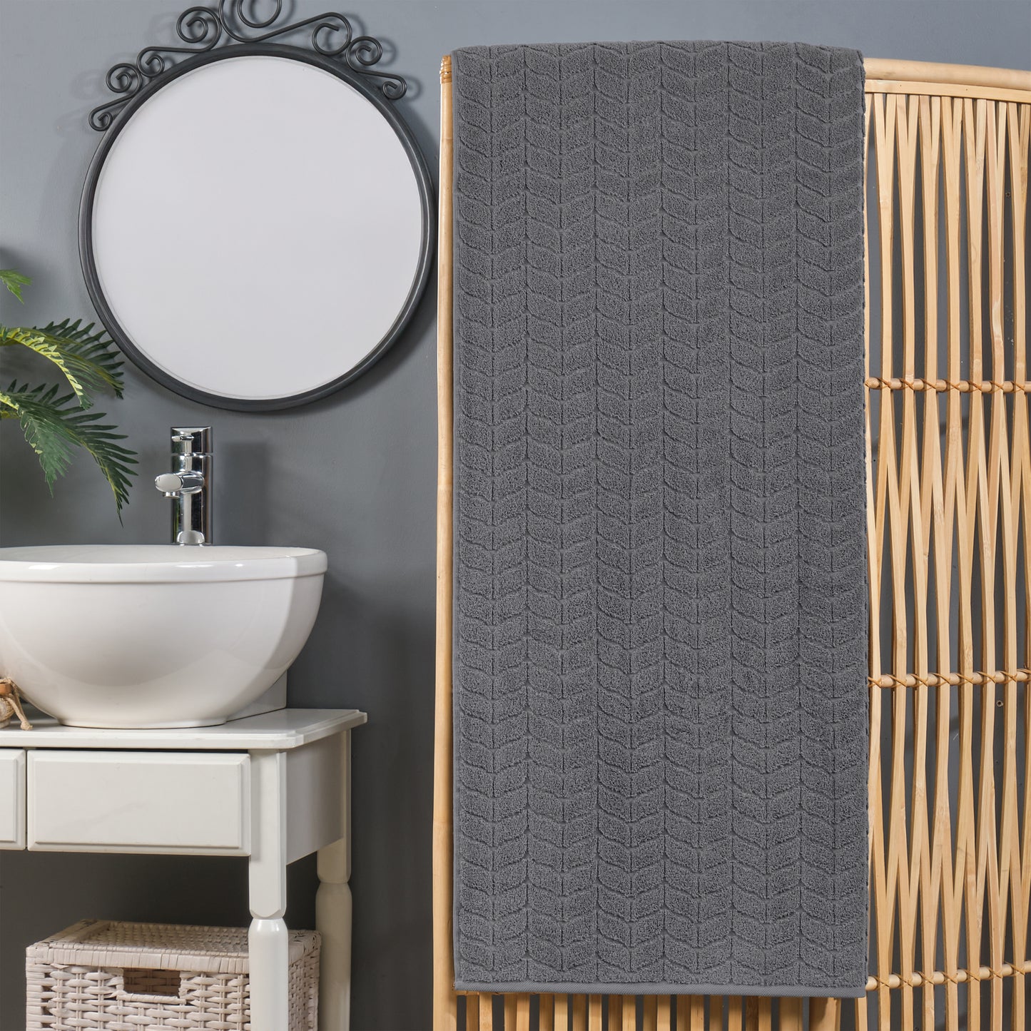 Elegant Comfort 1-Piece Premium Turkish Cotton Braided Oversized Bath Sheet Towel 40 x 80 Inch