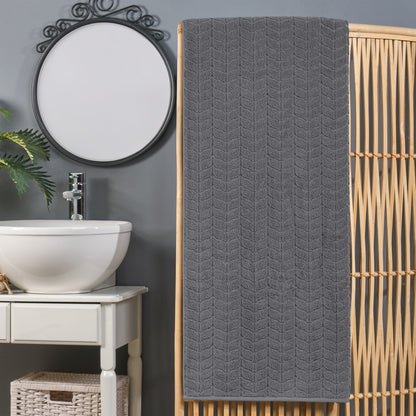 Elegant Comfort 1-Piece Premium Turkish Cotton Braided Oversized Bath Sheet Towel 40 x 80 Inch