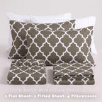 6-Piece Moroccan Trellis Printed Pattern - Soft as a Hotel Premium Quality