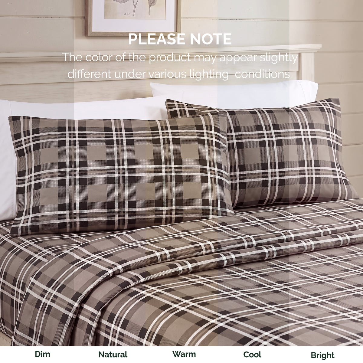 6-Piece Plaid Pattern Bed Sheet Set - Soft as a Hotel Premium Quality