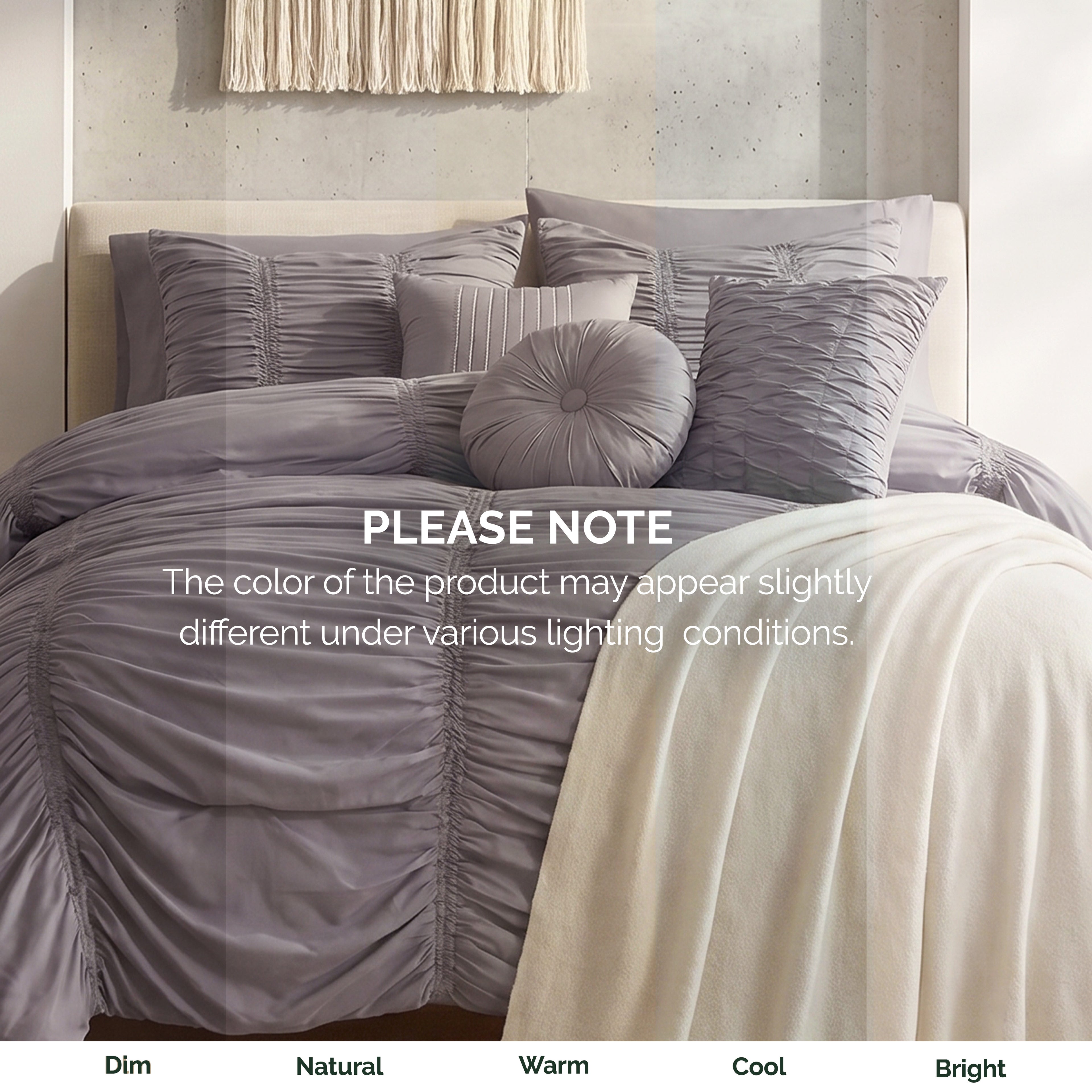 10-Piece Pleated Comforter Set - Includes 4-Piece Sheet Set with Double Sided Storage Pockets