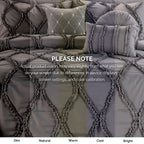 10-Piece Infinity Design Comforter Set - Includes 4-Piece Sheet Set with Double Sided Storage Pockets