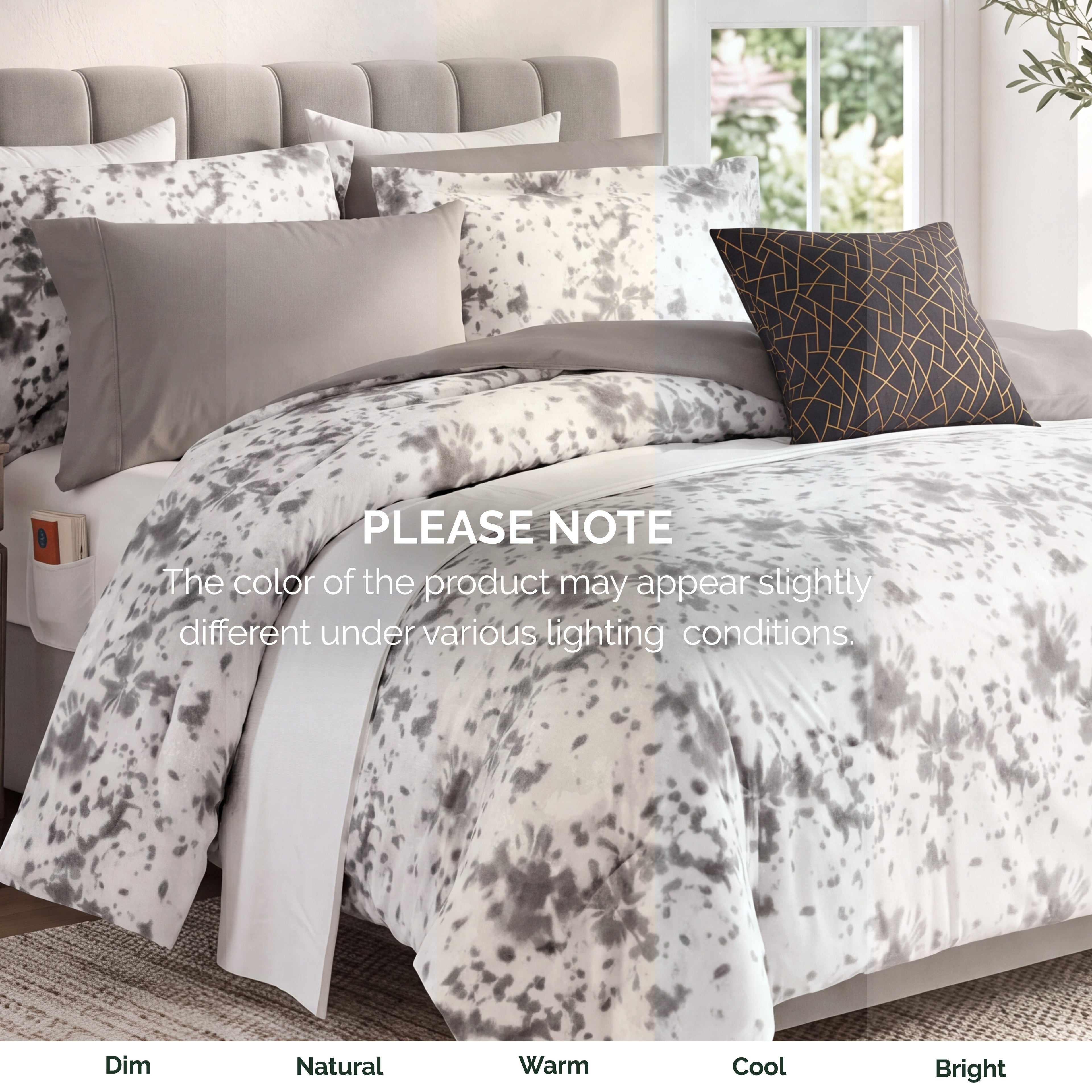 10-Piece Tie-Dye Comforter Set, Includes 6-Piece Sheet Set with Double Sided Storage Pockets