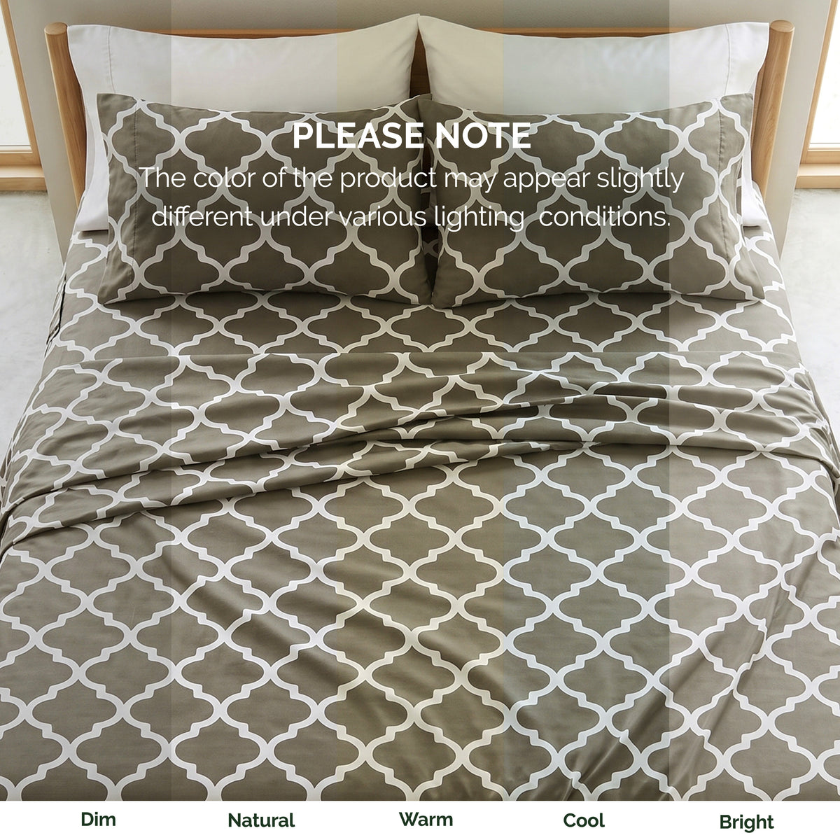6-Piece Moroccan Trellis Printed Pattern - Soft as a Hotel Premium Quality
