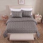 6-Piece Plaid Pattern Bed Sheet Set - Soft as a Hotel Premium Quality