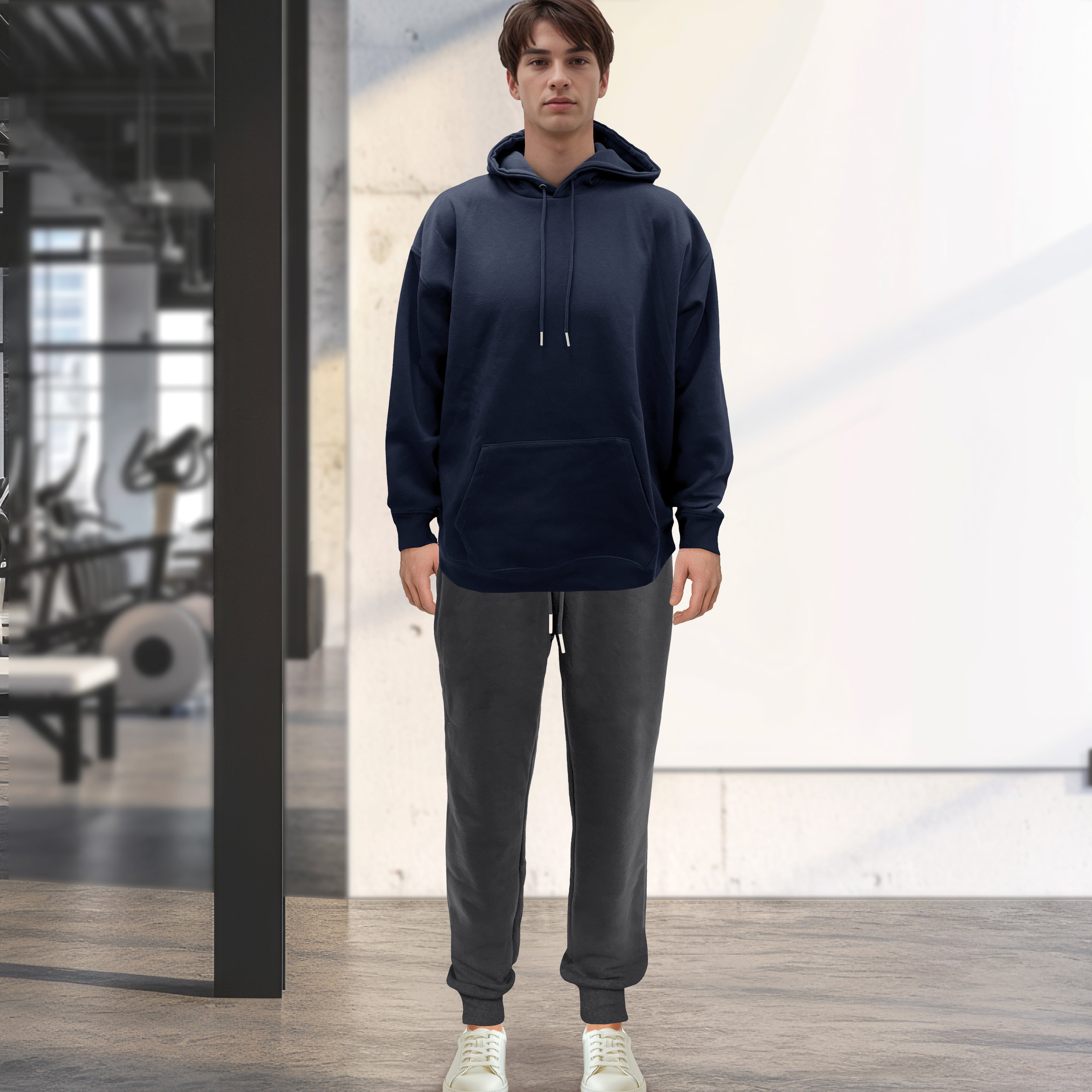 Cotton Active Men Tracksuit 2 Piece Set Athletic Jogging Sweatsuits