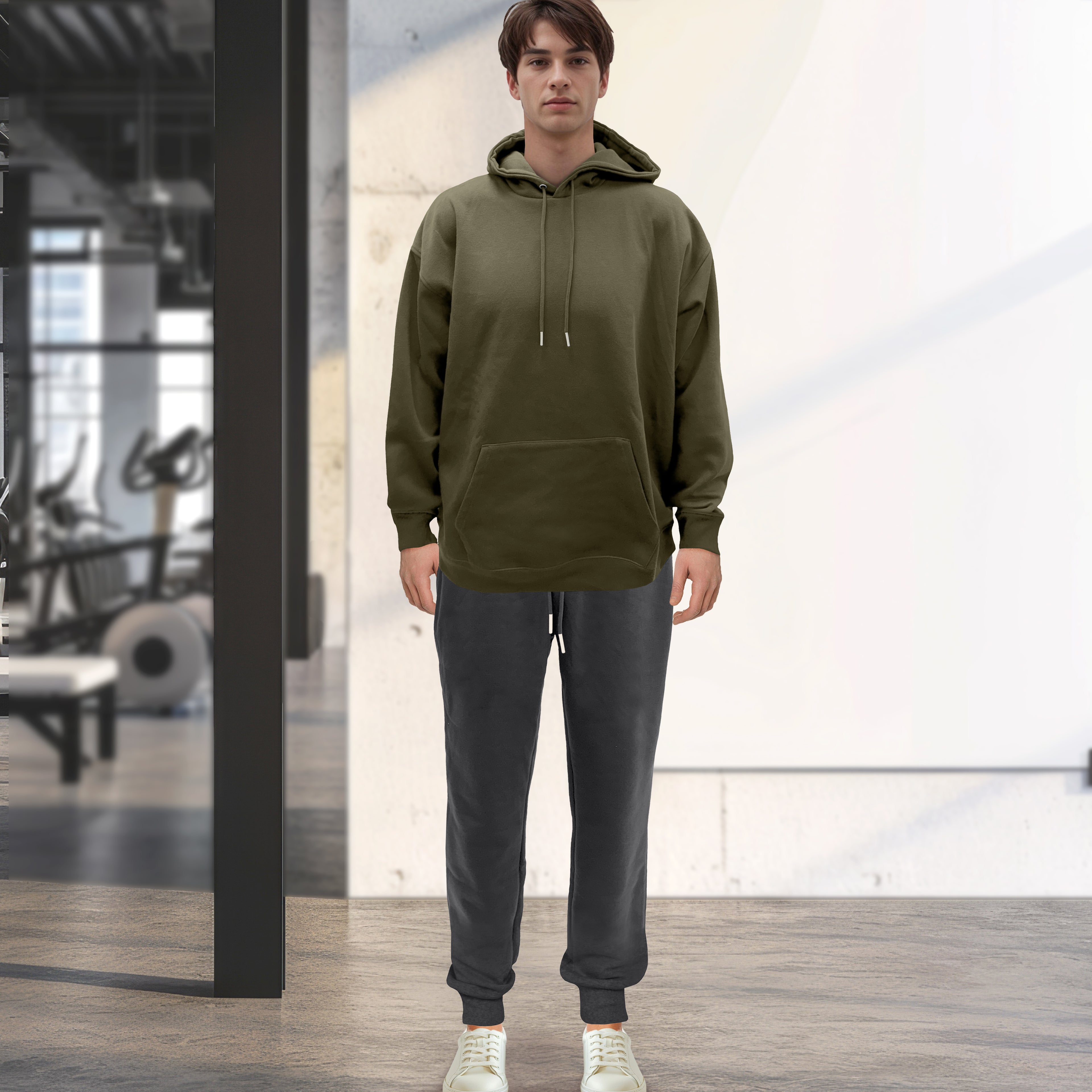 Cotton Active Men Tracksuit 2 Piece Set Athletic Jogging Sweatsuits