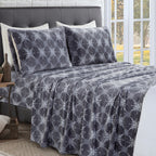 4-Piece Holiday Christmas Velvet Plush Flannel Sheet Set