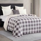 Buffalo Plaid Flannel Fleece Sherpa Throw Blanket