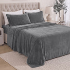 4-Piece Velvet Plush Flannel Sheet Set