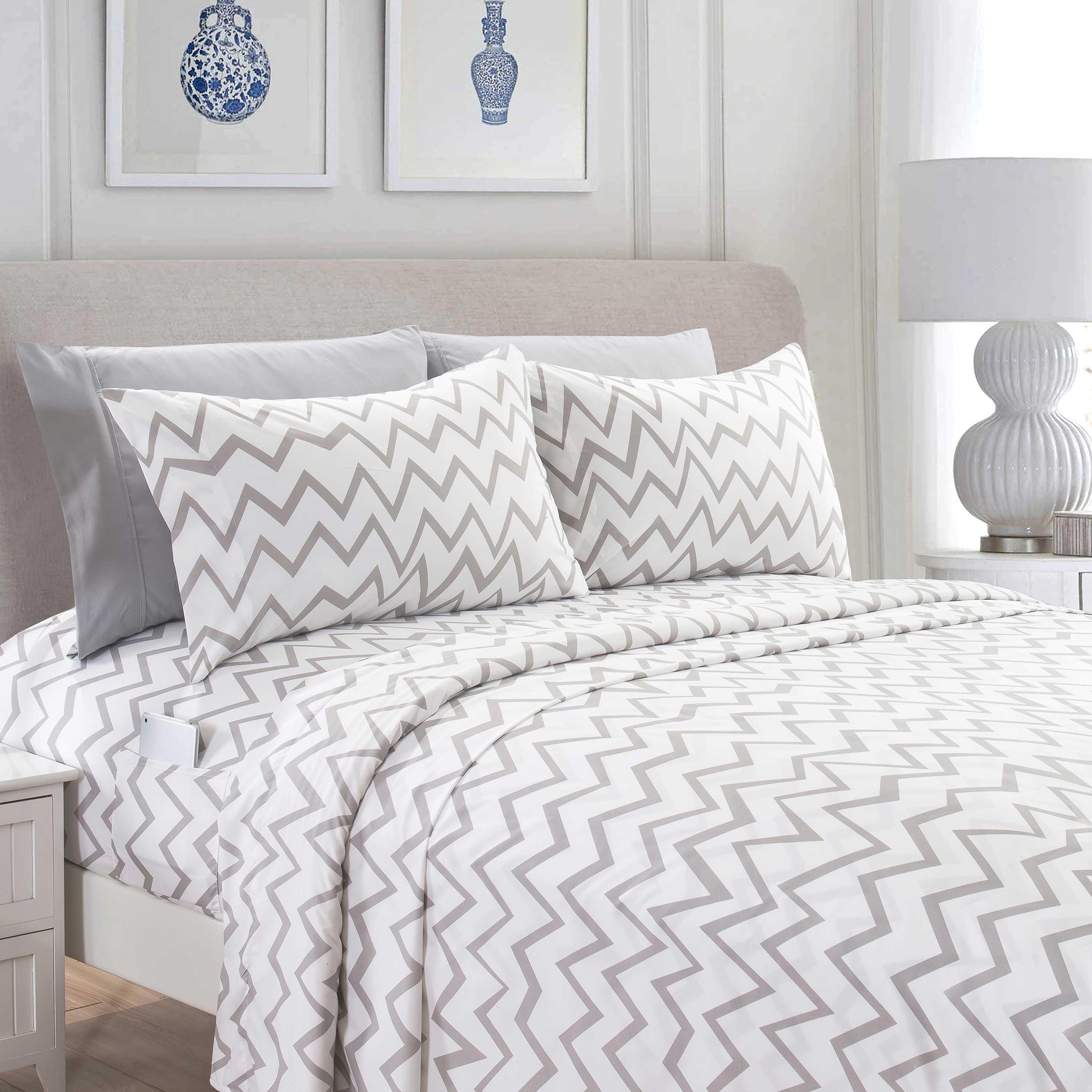6-Piece Chevron Pattern - Soft as a Hotel Premium Quality Sheet Set