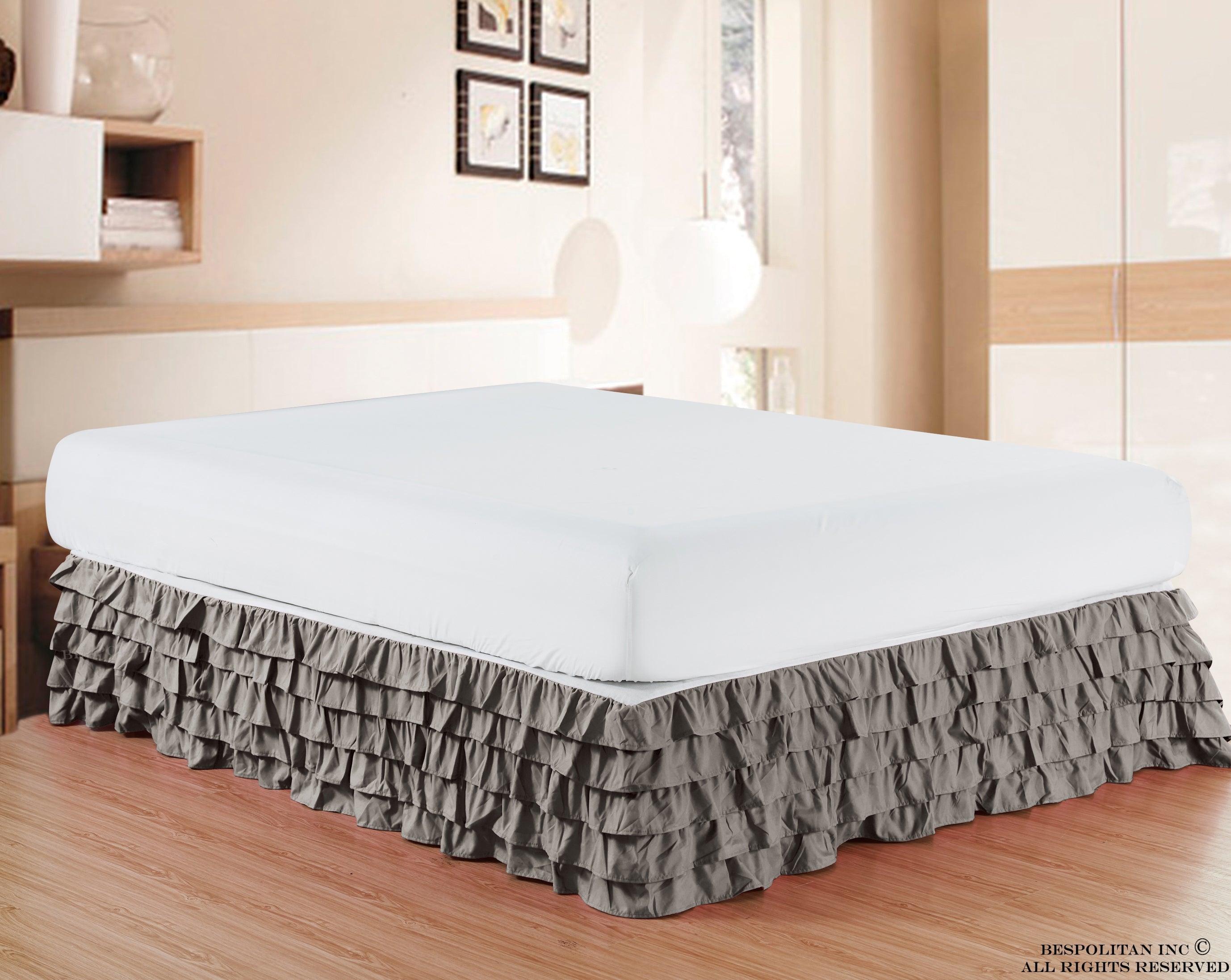 1-Piece Multi-Ruffle Bed Skirt - 15 inch Drop - Classy Bed skirt