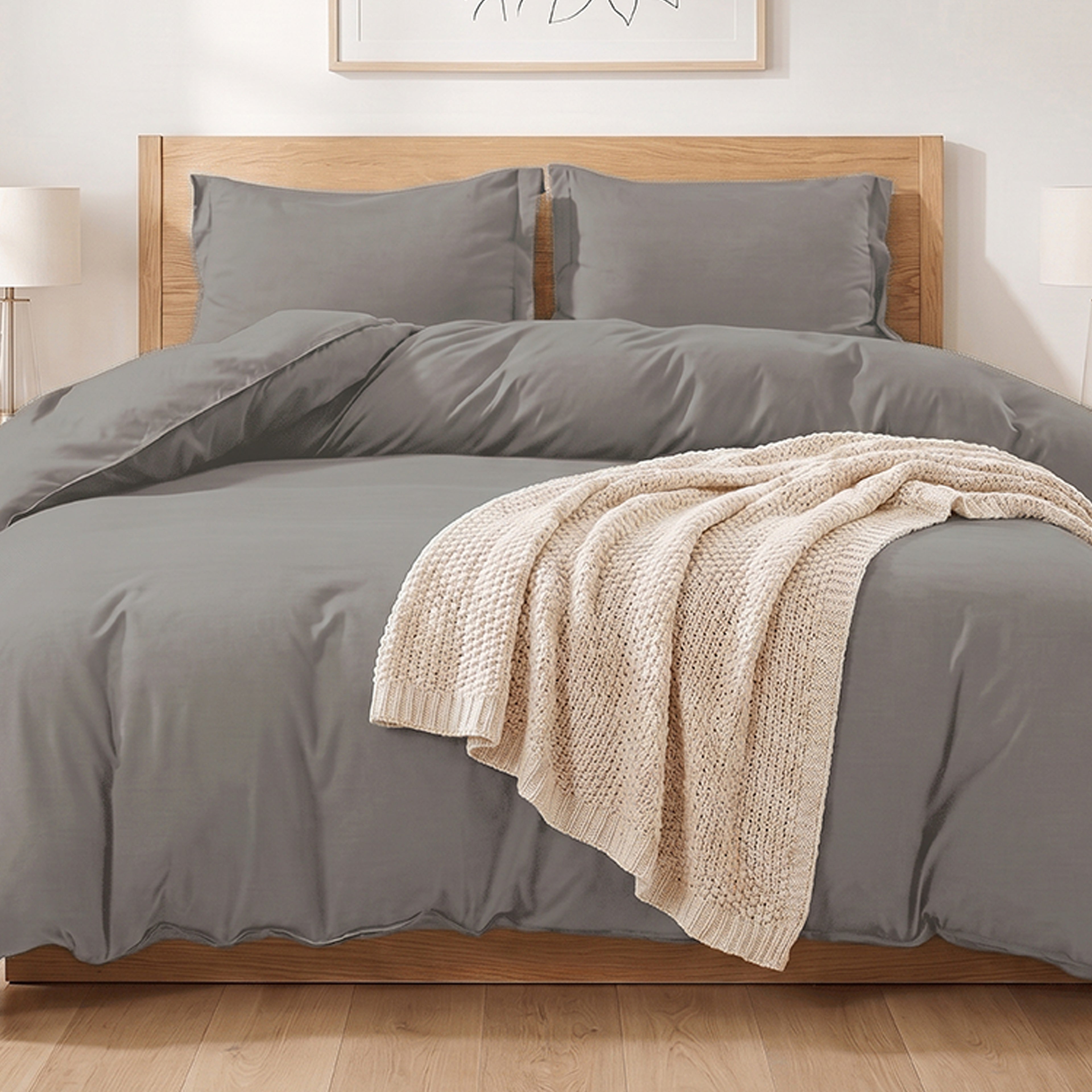 Essential 3-Piece Solid Duvet Cover Set