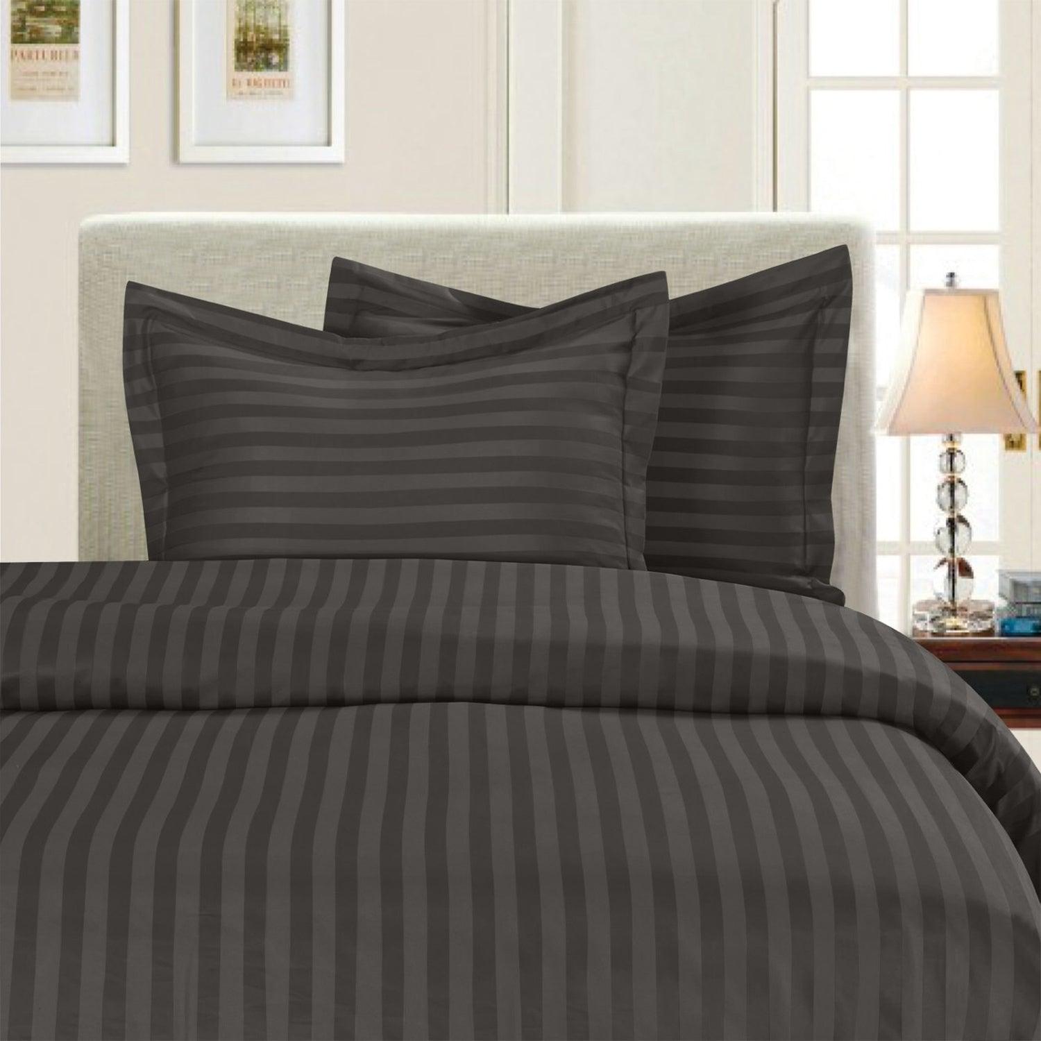 3-Piece Stripe Duvet Cover Set - Dobby Stripe Printed Pattern