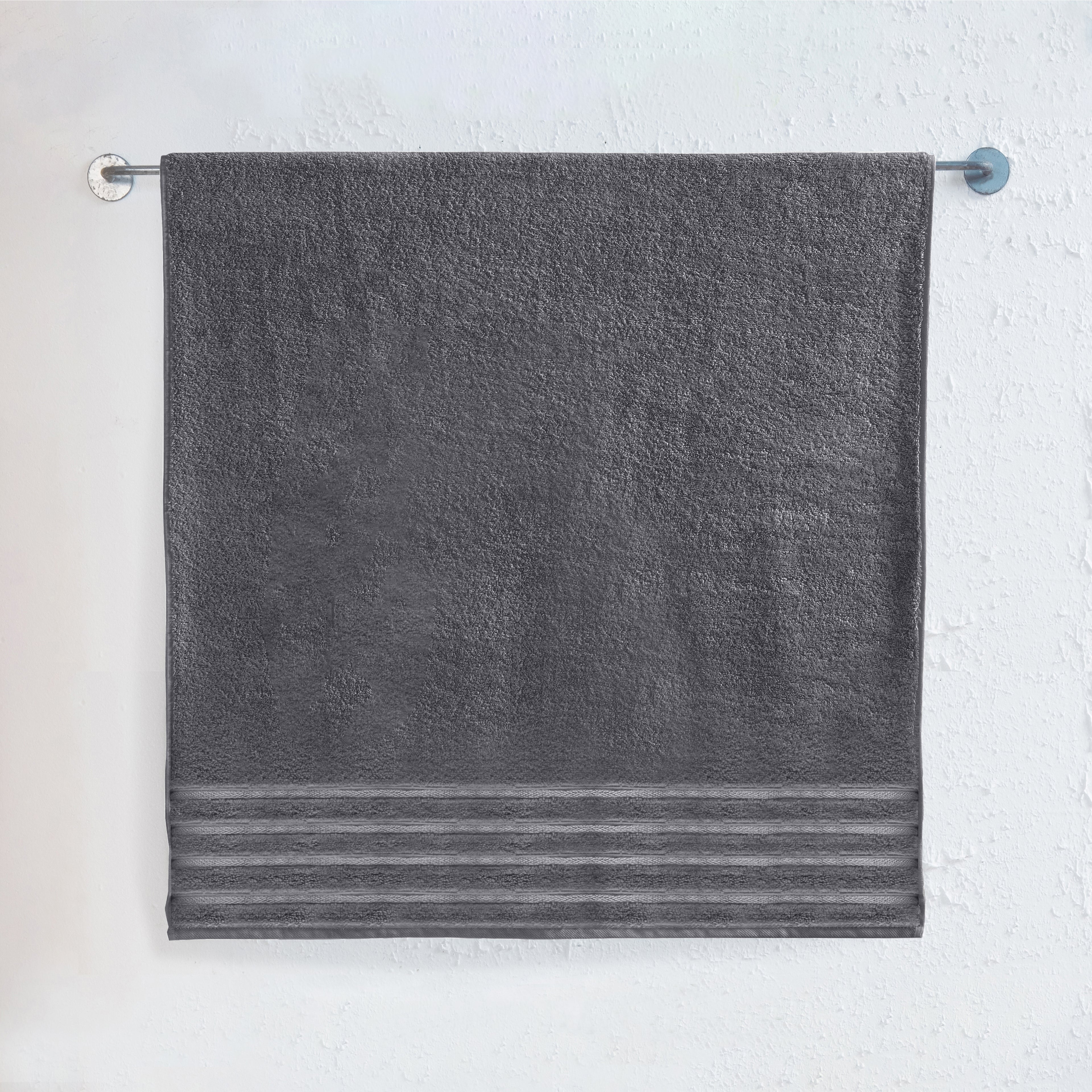 1-Piece Premium Turkish Cotton 4 Lines Stripe Jumbo Towel, 35x 70 inch