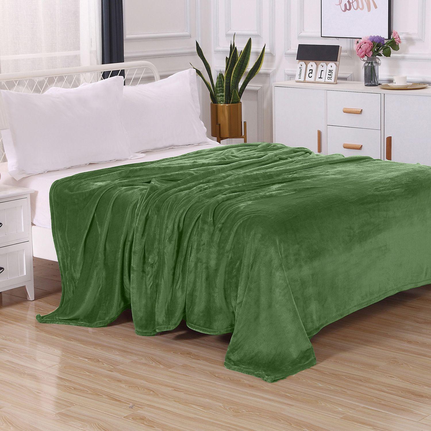 Velvet Plush Fleece Blanket Solid Color Design - Velour Blanket