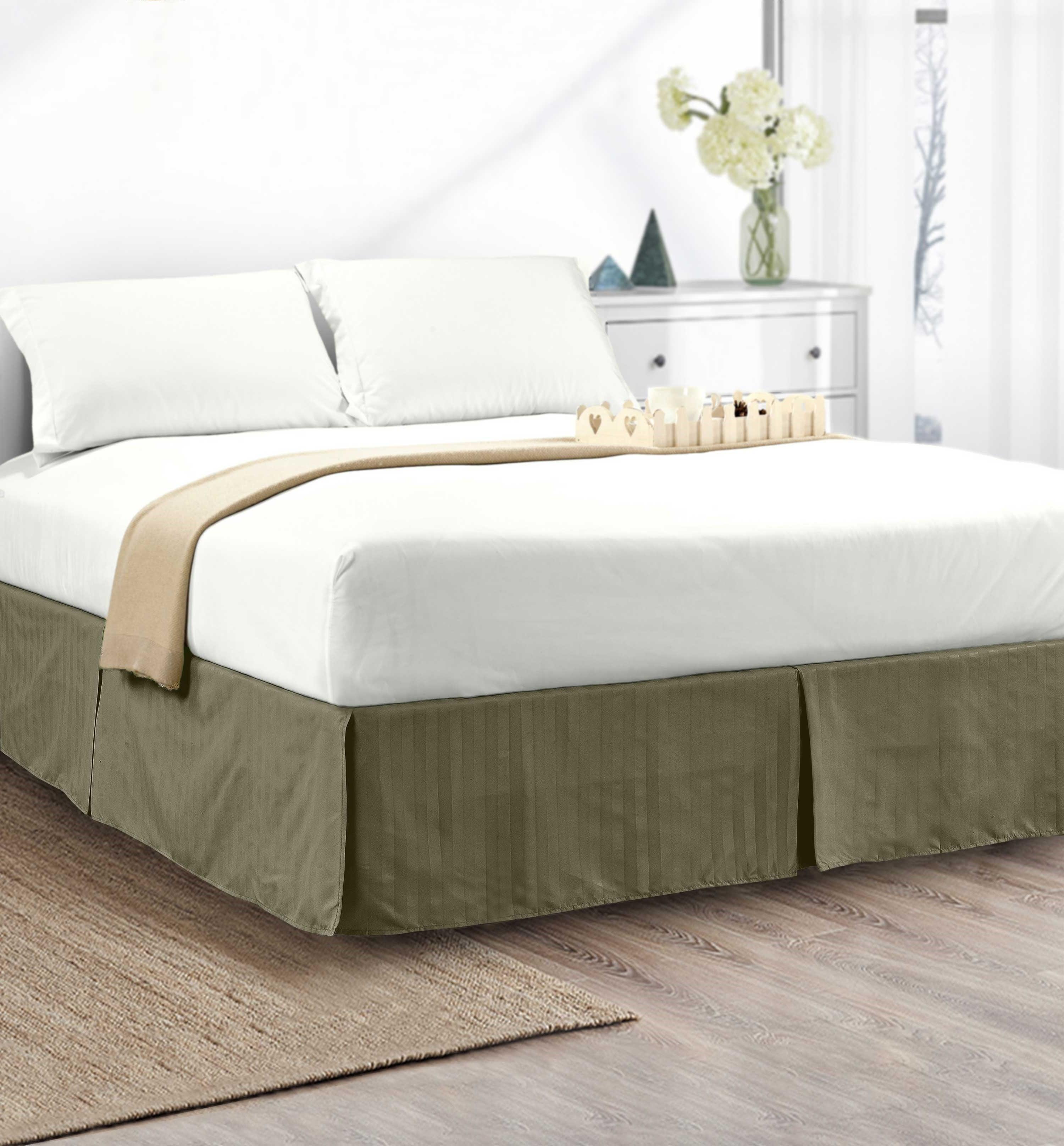 1-Piece Stripe Bed Skirt - 14 inch Drop