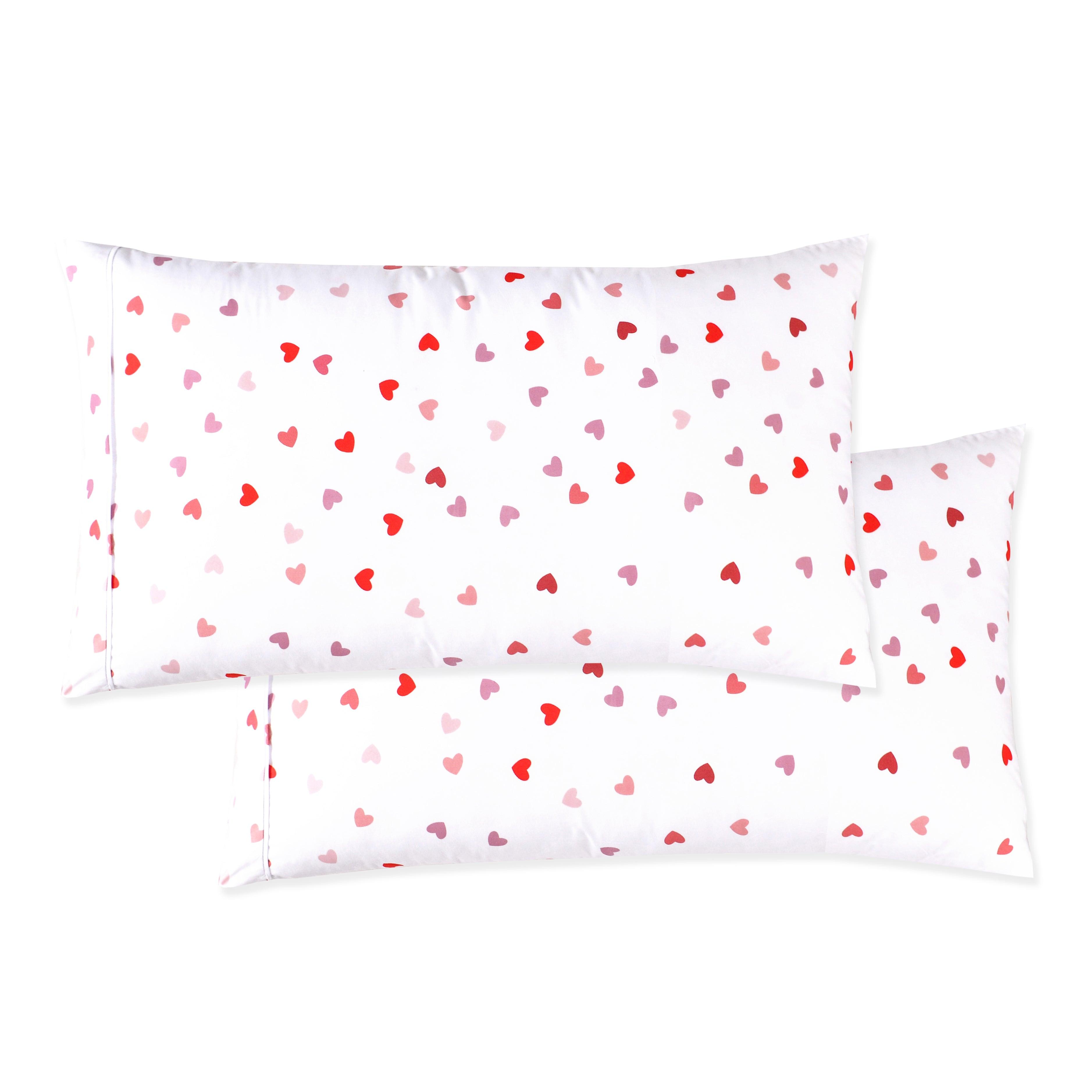 Set of 2 Floral and Stripe Pattern Pillowcases