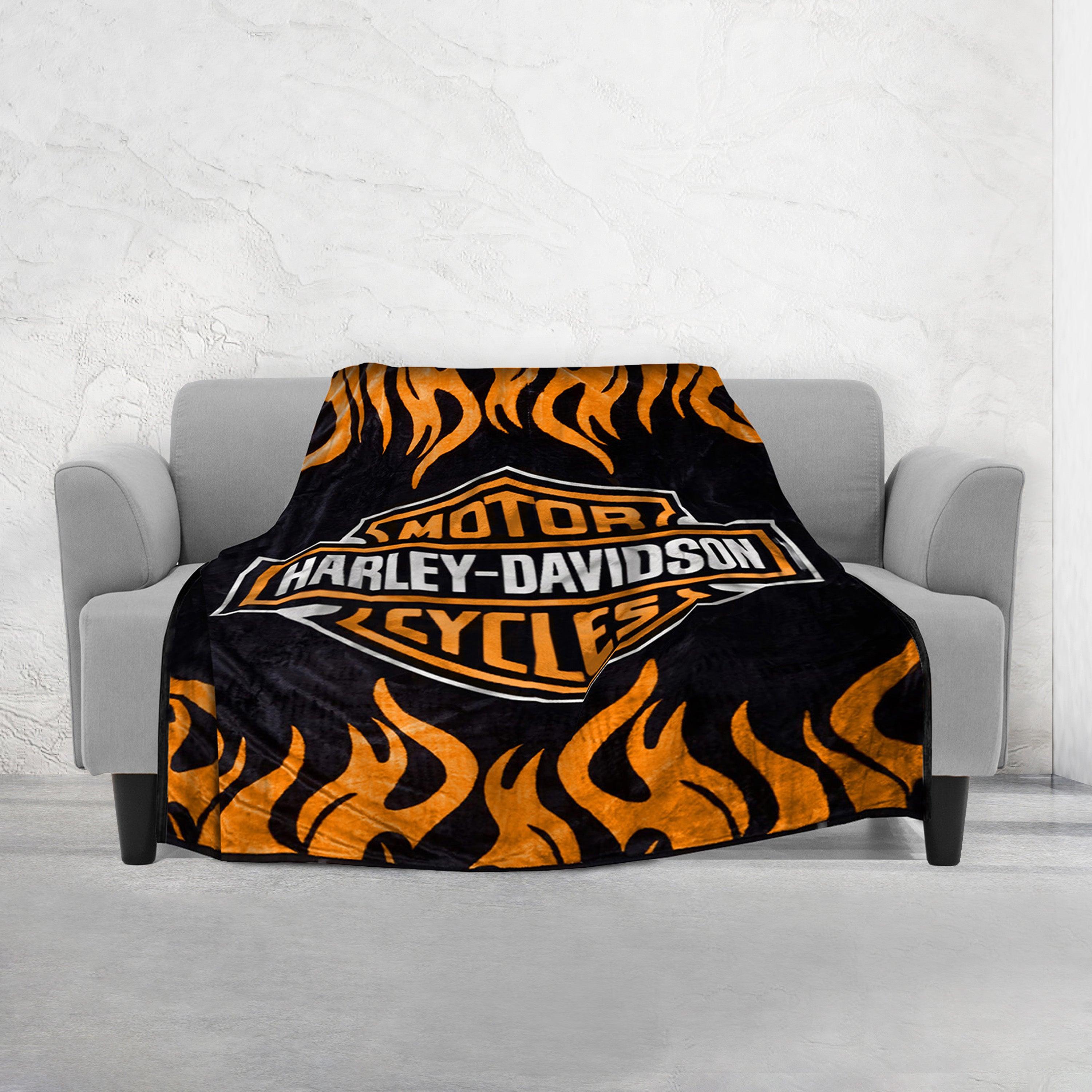 Harley Davidson Reversible Blanket Oversized Couch -  Queen Blanket