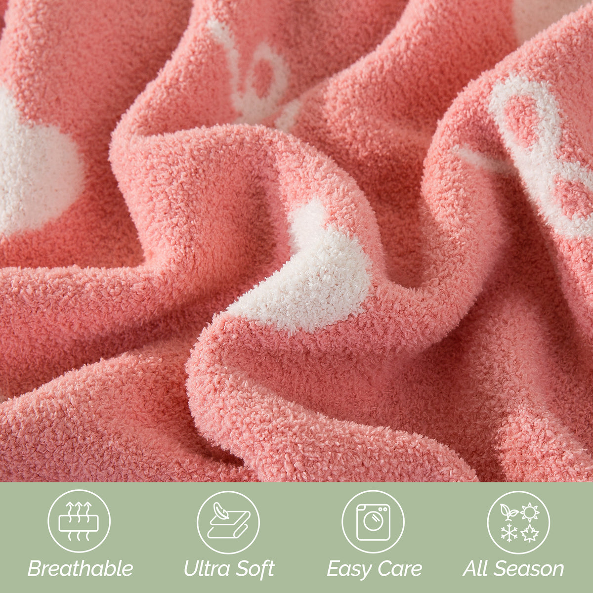 50" x 70"  Ultra Soft Checkered Knitted Throw Blanket