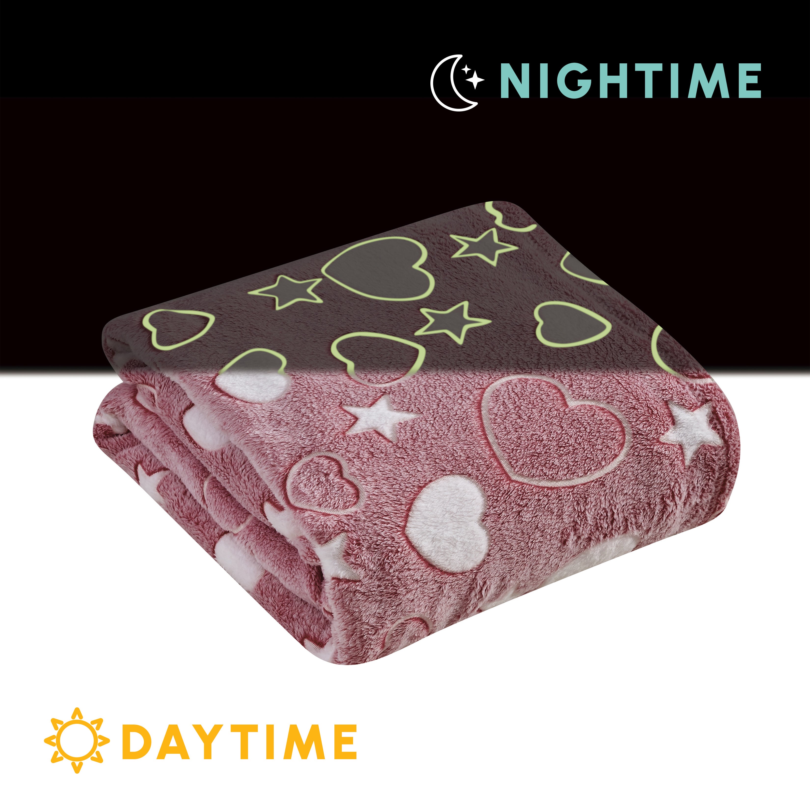 Glow In the Dark 50" x 60" Throw Blanket - Velvety Feel, 50 X 60 inches