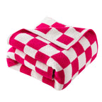 50" x 70"  Ultra Soft Checkered Knitted Throw Blanket