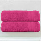 2-Pack Turkish Cotton Three Line Popcorn Bath Towel Set, 27 x 54 inch
