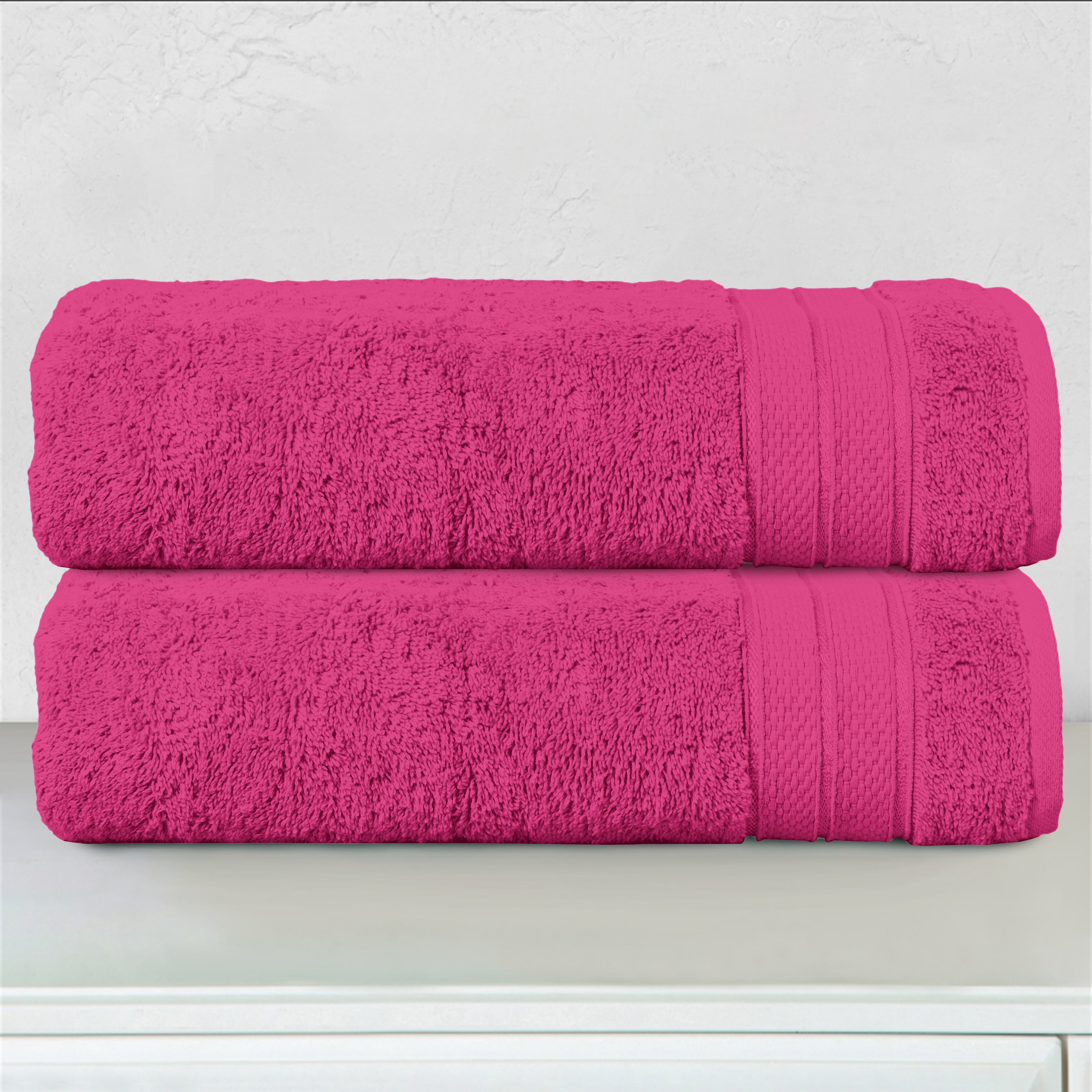 2-Pack Turkish Cotton Three Line Popcorn Bath Towel Set, 27 x 54 inch