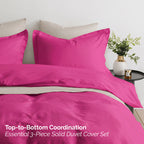 Essential 3-Piece Solid Duvet Cover Set