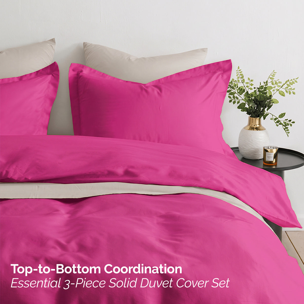 Essential 3-Piece Solid Duvet Cover Set