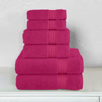 6-Piece Turkish Cotton Towel Set, 2 Washcloths, 2 Hand Towels and 2 Bath Towels
