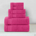 6-Piece Turkish Cotton Three Line Popcorn Towel Set, 2 Washcloths, 2 Hand Towels and 2 Bath Towels